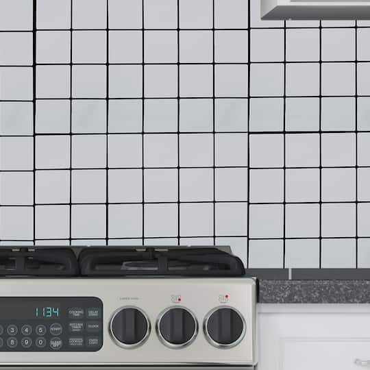 Simplify White Peel & Stick Wall Tile Mini Square, 4ct.